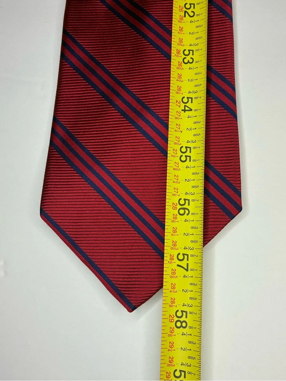 Brooks Brothers 346 Mens Silk Tie Red Navy Blue Repp Stripe Prep Career